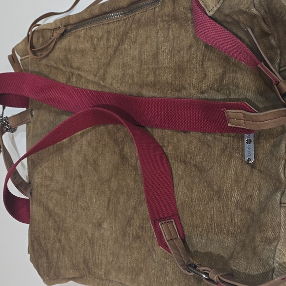 Brown Backpack with Colorful Pattern - Picture 3 of 4